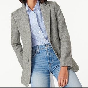 NEW J. CREW boyfriend blazer herringbone gray wool